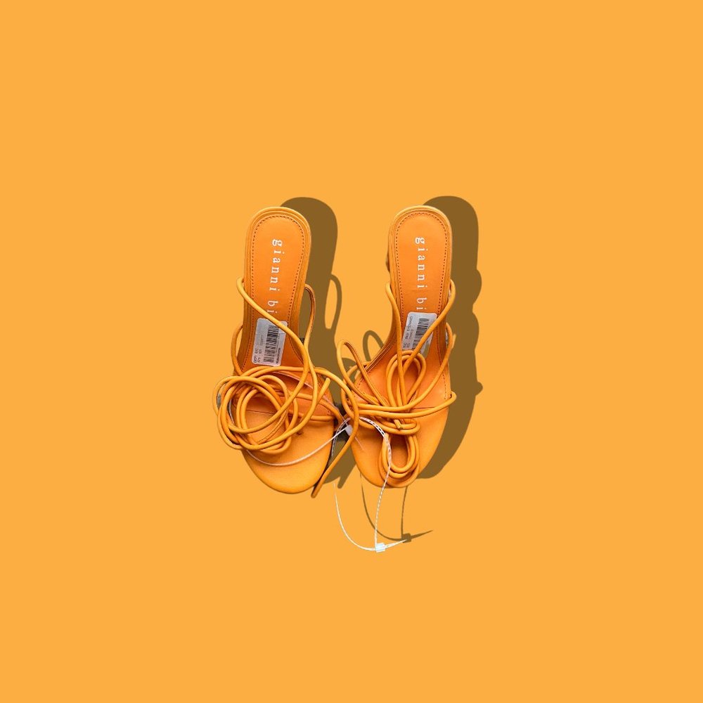 Gianni Bini Women's Orange Strappy Heels Size 8 1/2